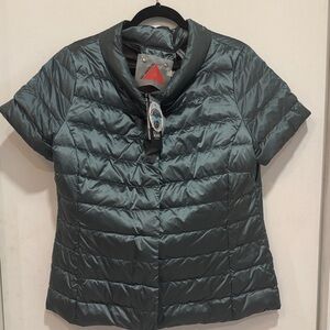 NWT Women's ANORAK CHALET SHORT SLEEVE DOWN JACKET Puffer Jacket - Grayish/Green